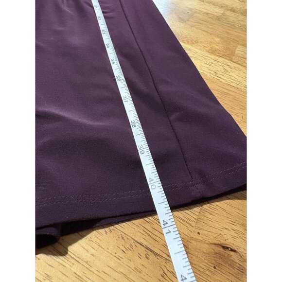 LAUREN RALPH LAUREN Plum Wine Ruffle Sleeveless Stretch Dress Old Money Size 4 - Picture 8 of 8